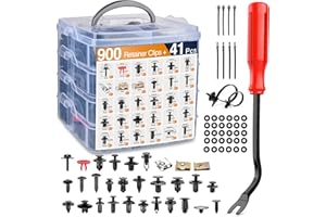 GOOACC 941Pcs Car Retainer Clips and Auto Body Fasteners Assortment-30 Most Popular Sizes Nylon Bumper Fender Rivets with 10 Cable Ties for Ford GM Toyota Honda Chrysler Benz Nissan, etc.