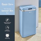 Swan SWKA4500BLN Retro 45L Square Sensor Bin Blue view 2