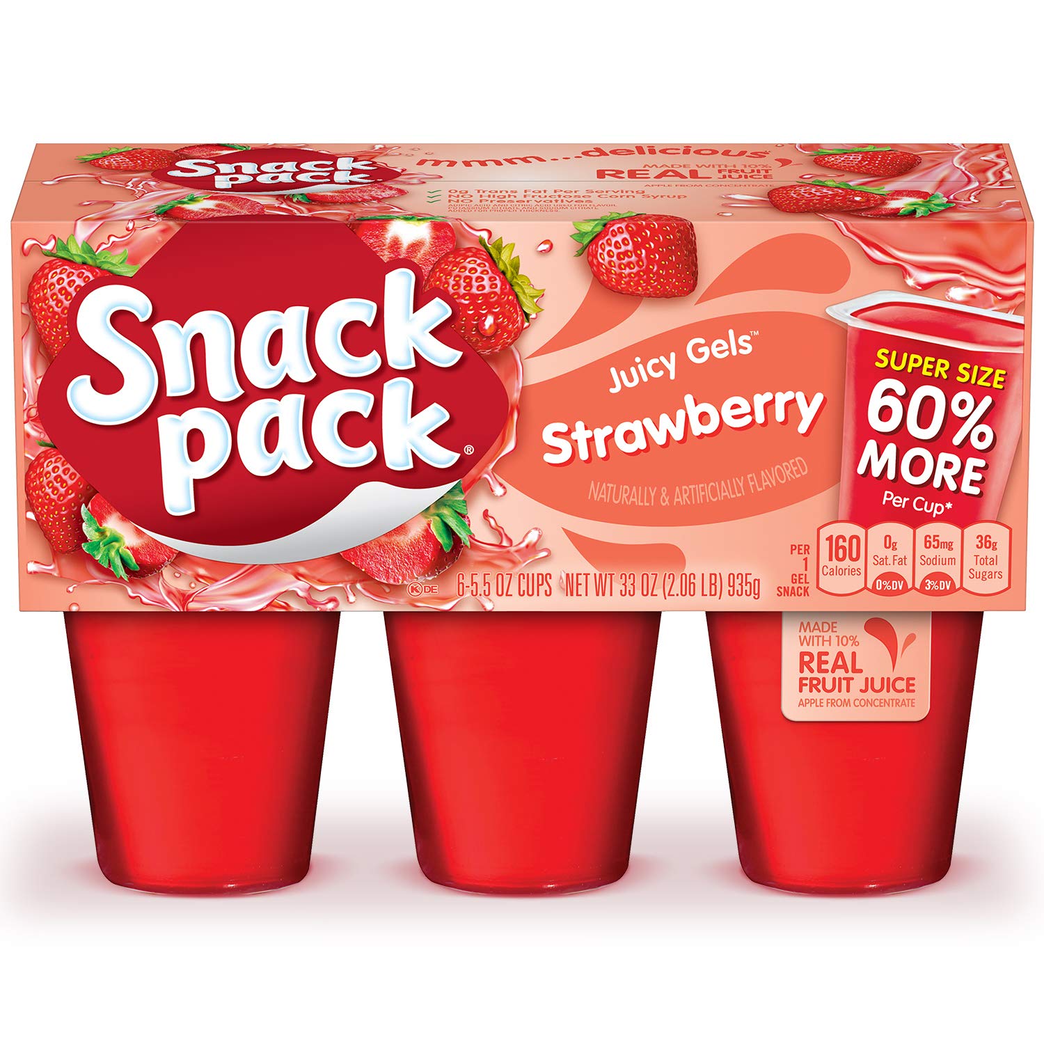 Super Snack Pack Strawberry Juicy Gels, 6 Count (Pack Of 8)