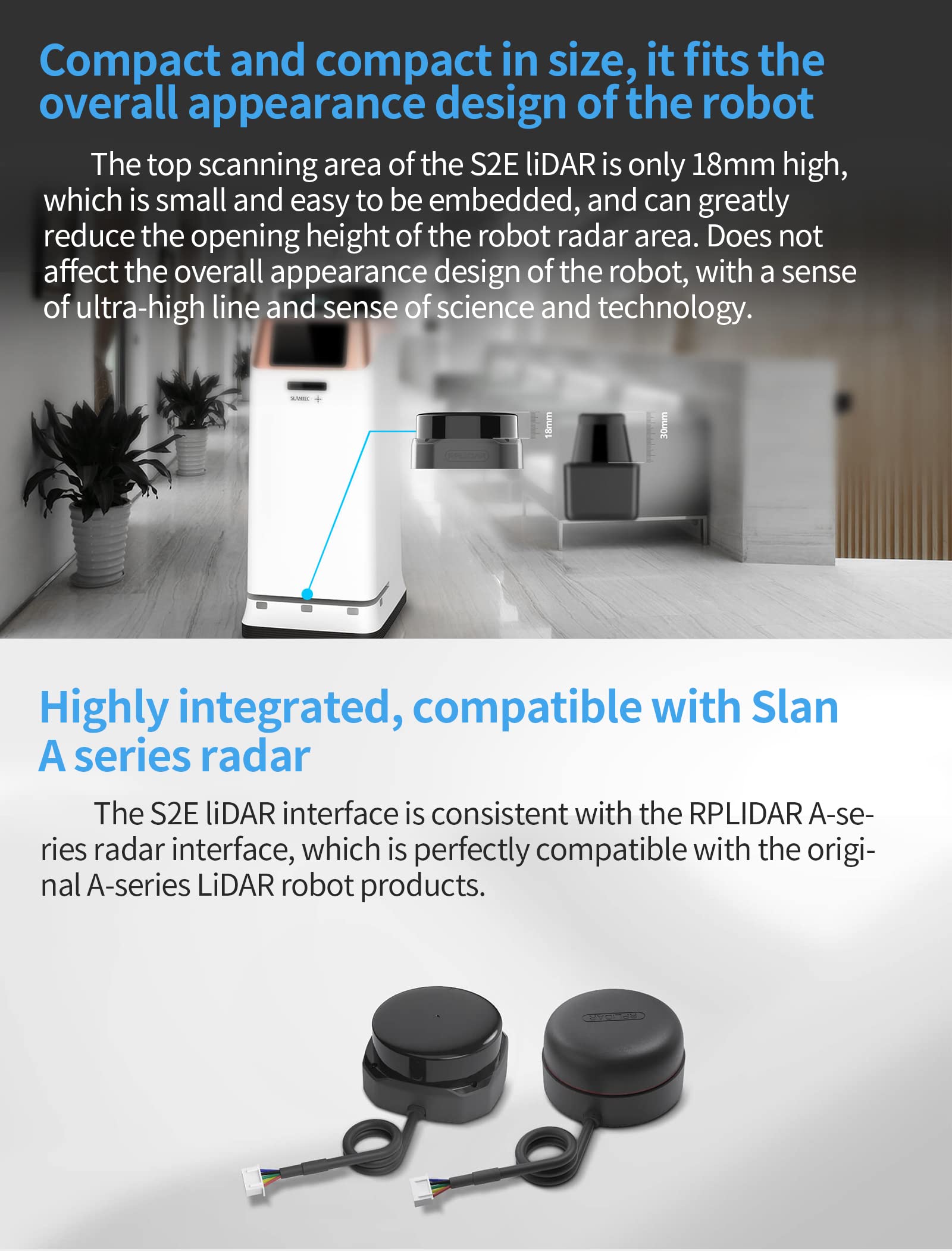 thumbnail image 2 of Slamtec RPLIDAR A1 2D 360 Degree 12 Meters Scanning Radius Lidar Sensor Scanner For Robot Navigates And Avoids Obstacles 2 2 of 10
