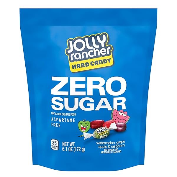 JOLLY RANCHER ZERO SUGAR ASSORTED FRUIT FLAVORED HARD CANDY BAG, 6.1 OZ