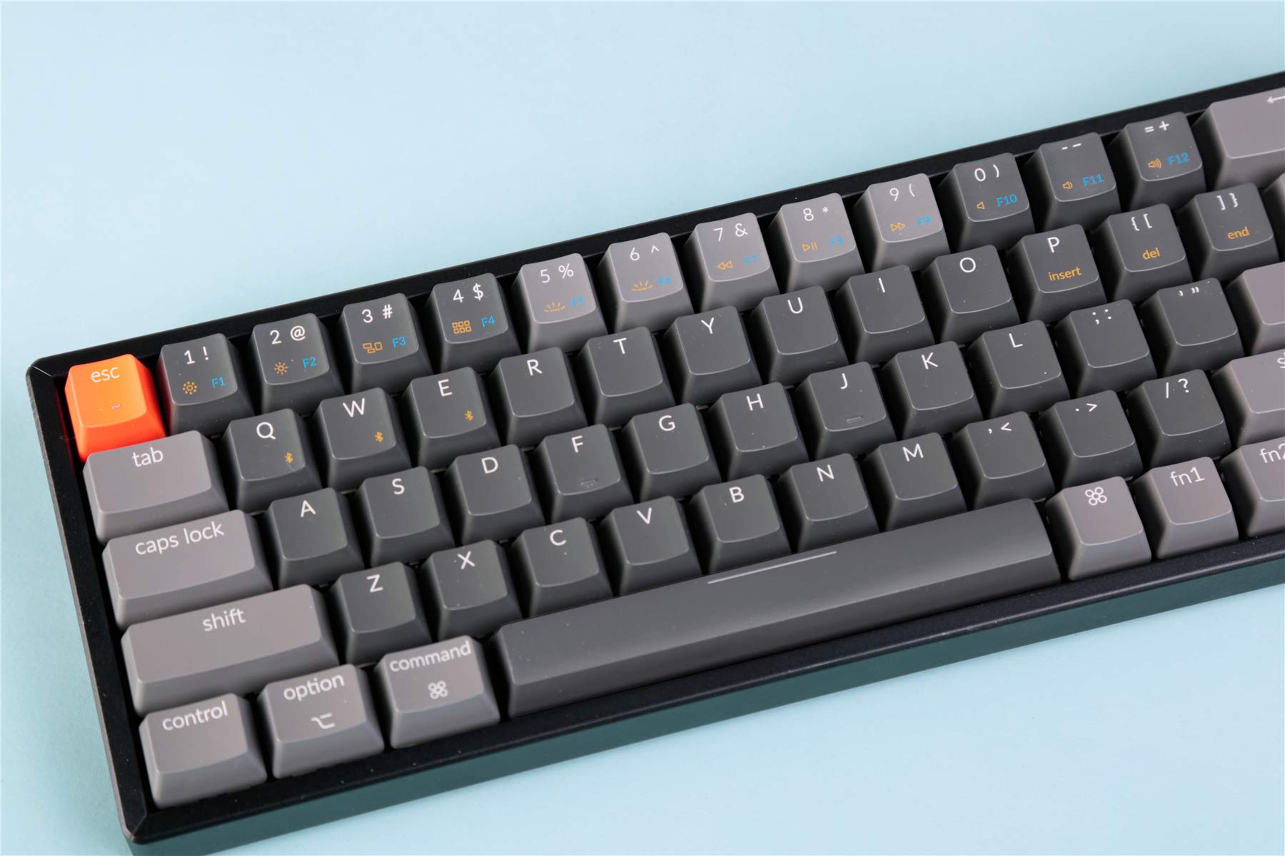 Keychron K6 68-Key Wireless Bluetooth/USB Wired Gaming Mechanical Keyboard, Compact 65% Layout RGB LED Backlit N-Key Rollover Aluminum Frame for Mac Windows, Gateron G Pro Yellow Switch