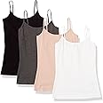 Amazon Essentials Women's Slim-Fit Camisole, Pack of 4