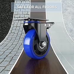 4 Inch Caster Wheels with Brake, Heavy Duty Casters