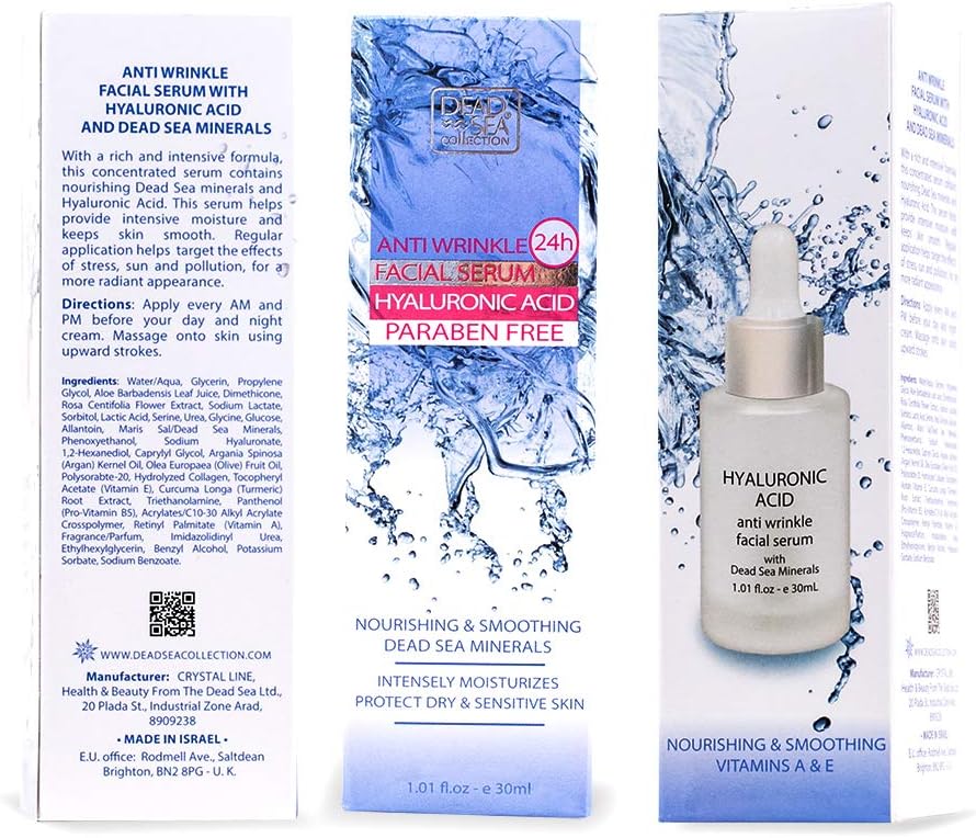 Dead Sea Collection Serum for Face with 5% Hyaluronic Acid, Dead Sea Minerals, and Vitamin E - Image 4