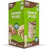 Original Brown Rice Crunchy Rollers | Healthy Snack Puffed Rolls, 32 Count | Organic, Whole grain, Non-GMO, Gluten-free, Great for lunchboxes, For adults &amp; kids, Resealable bag