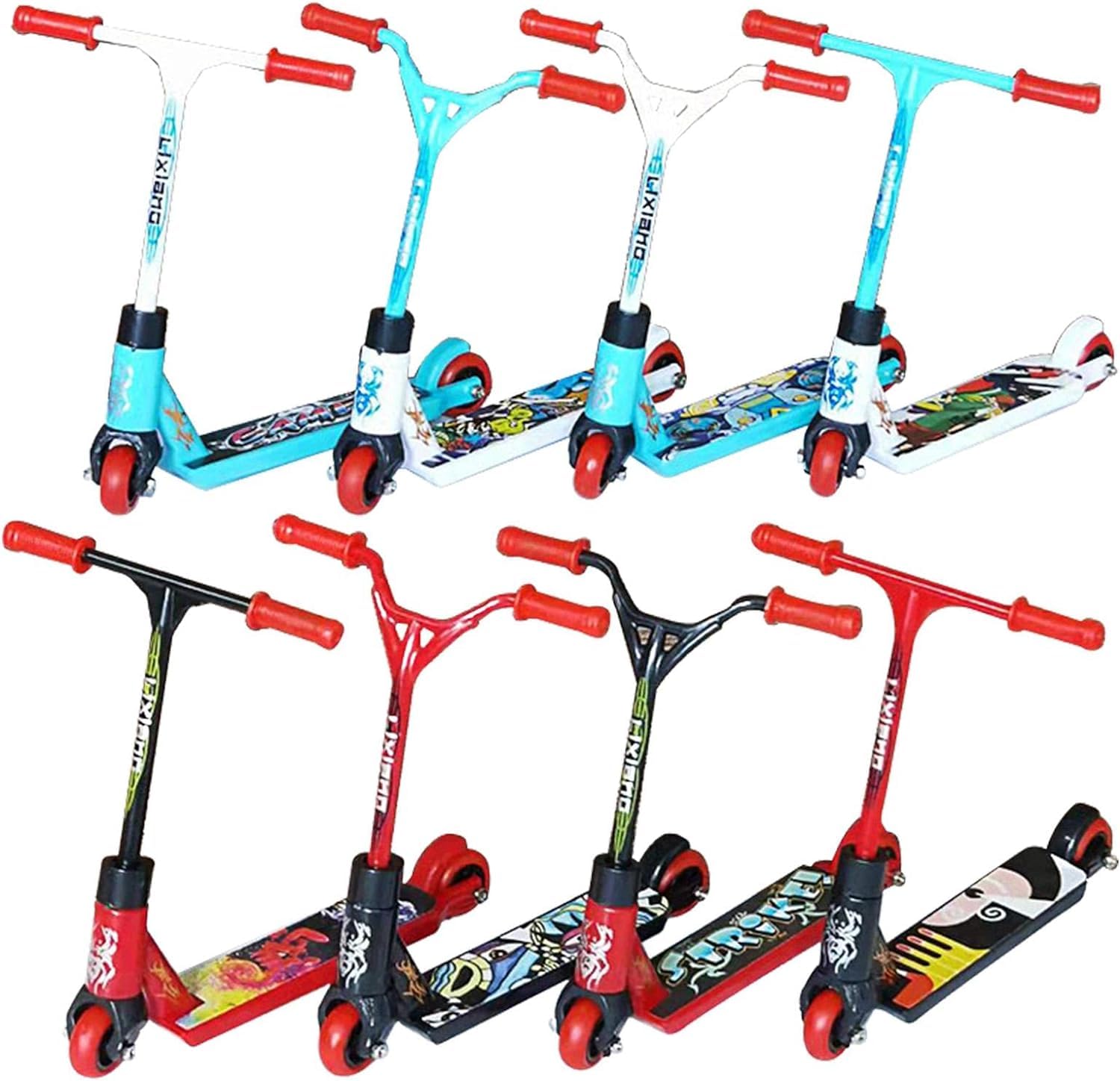 2Pcs Finger Scooter, Multi-Colored Finger Skateboards, Simulation Mini Toy With Removable Wheels, Finger Training,Toys Skateboard Scooter For Party Favors