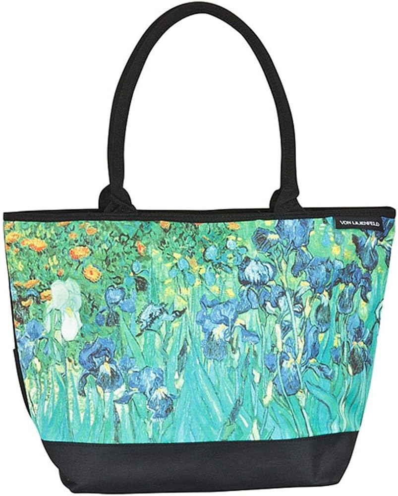 VON LILIENFELD® Tote Bag Shopping Women Men Spacious Shopper Motif Art Floral Vincent van Gogh: Irises, Multicolour