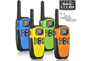 Walkie Talkies, NXGKET Walkie Talkies 4 Pack Long Range for Adults Rechargeable Two-Way Radios with 22 FRS Channel Radios, Li-ion Battery, Waterproof, Flashlight, VOX for Camping Hiking Cruise Trip