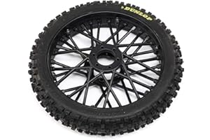 Losi Dunlop MX53 Front Tire Mounted Black PM-MX LOS46004 RC Tire