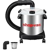 Shop-Vac Dust Collector with 5 Gallon Stainless Steel Tank, Movable Bucket for Woodworking, Easy Disposal of Dust & Debris, Prolong Filters Life, Elbow Fittings, 2-1/2" Hose and Filter Included