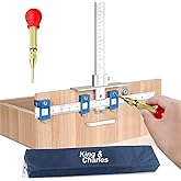 King&Charles Cabinet Hardware Jig, Metal Cabinet Handle Jig with Automatic Center Punch, Perfect Set - Avoid Jitter Caused by Direct Drilling, Use for Handles and Pulls on Drawers/Doors.