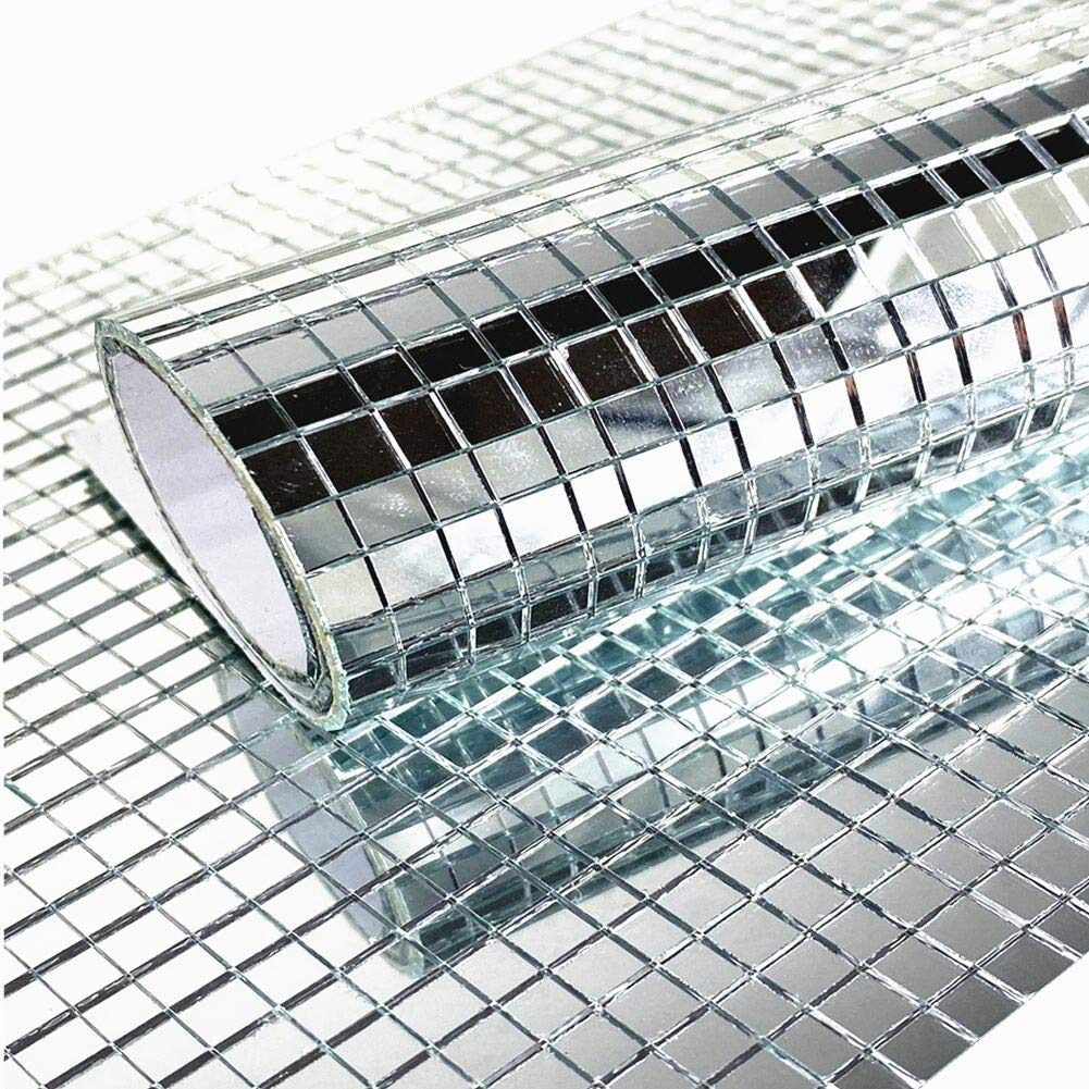 2400pcs Self-Adhesive Mini Silver Square Glass Decorative Craft DIY Accessory Mirrors Mosaic Tiles 5mm by 5 mm