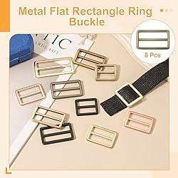 uxcell 8pcs Flat Metal Slide Buckle, 1.2" Zinc