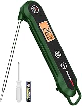 ThermoPro Meat Thermometer Foldable Probe Backlight Calibration IPX6 Olive Green