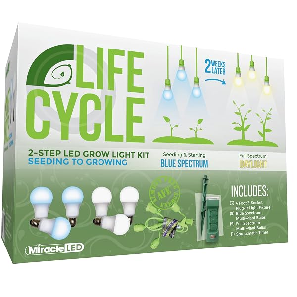 MIRACLE LED PLANT LIFE CYCLE 3-SOCKET SYNCHRONIZED GROW...