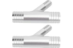 POCREATION Cab Heater Y Fittings, Aluminium Alloy, High Temperature Resistant Hose Connectors, 1in to 5/8in for UTV Use
