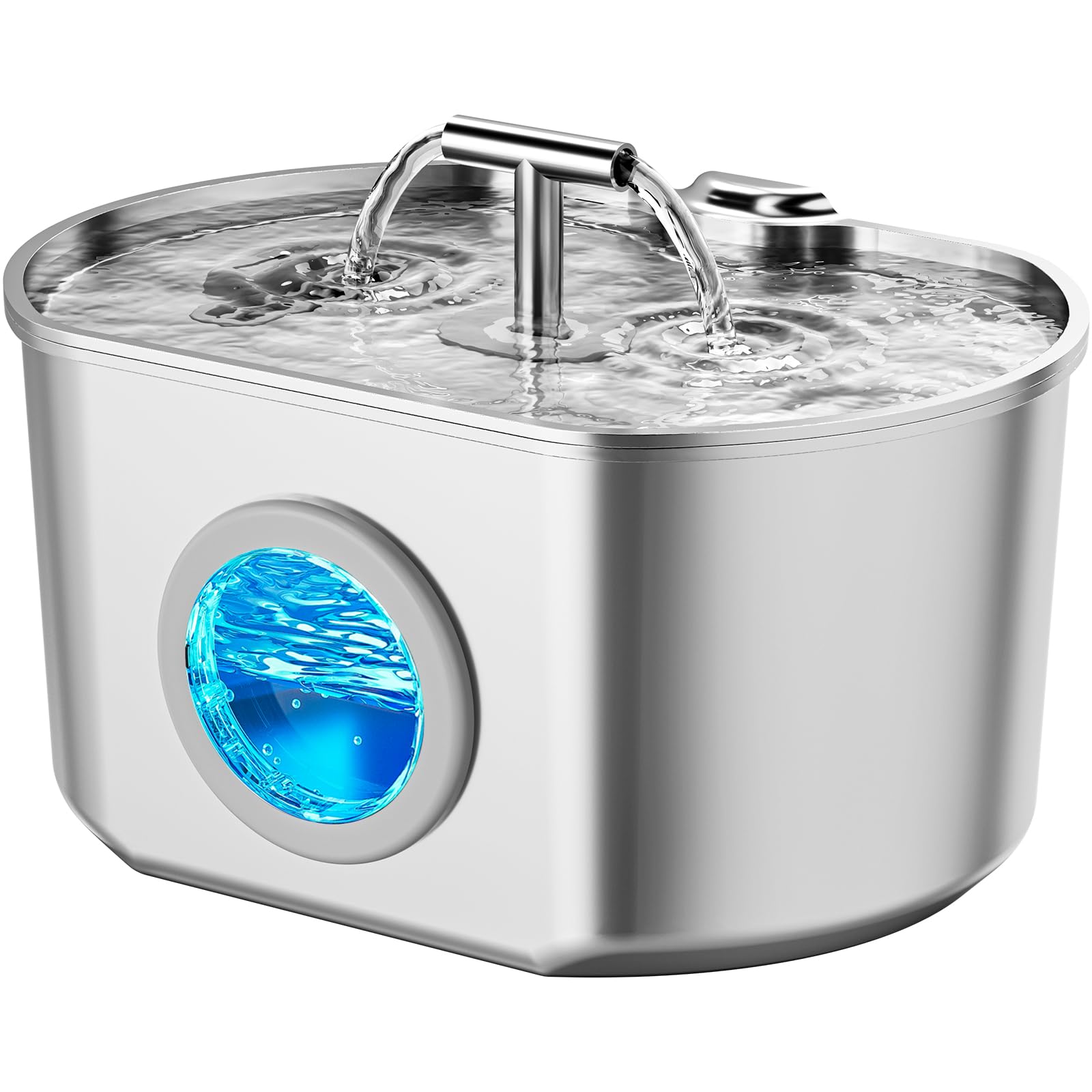 Photo 1 of Cat Water Fountain Stainless Steel - Pet Drinking Fountain for Cats Indoor - 2.2L/74oz Automatic Water Dispenser with Watering Level Window (1 Filter)