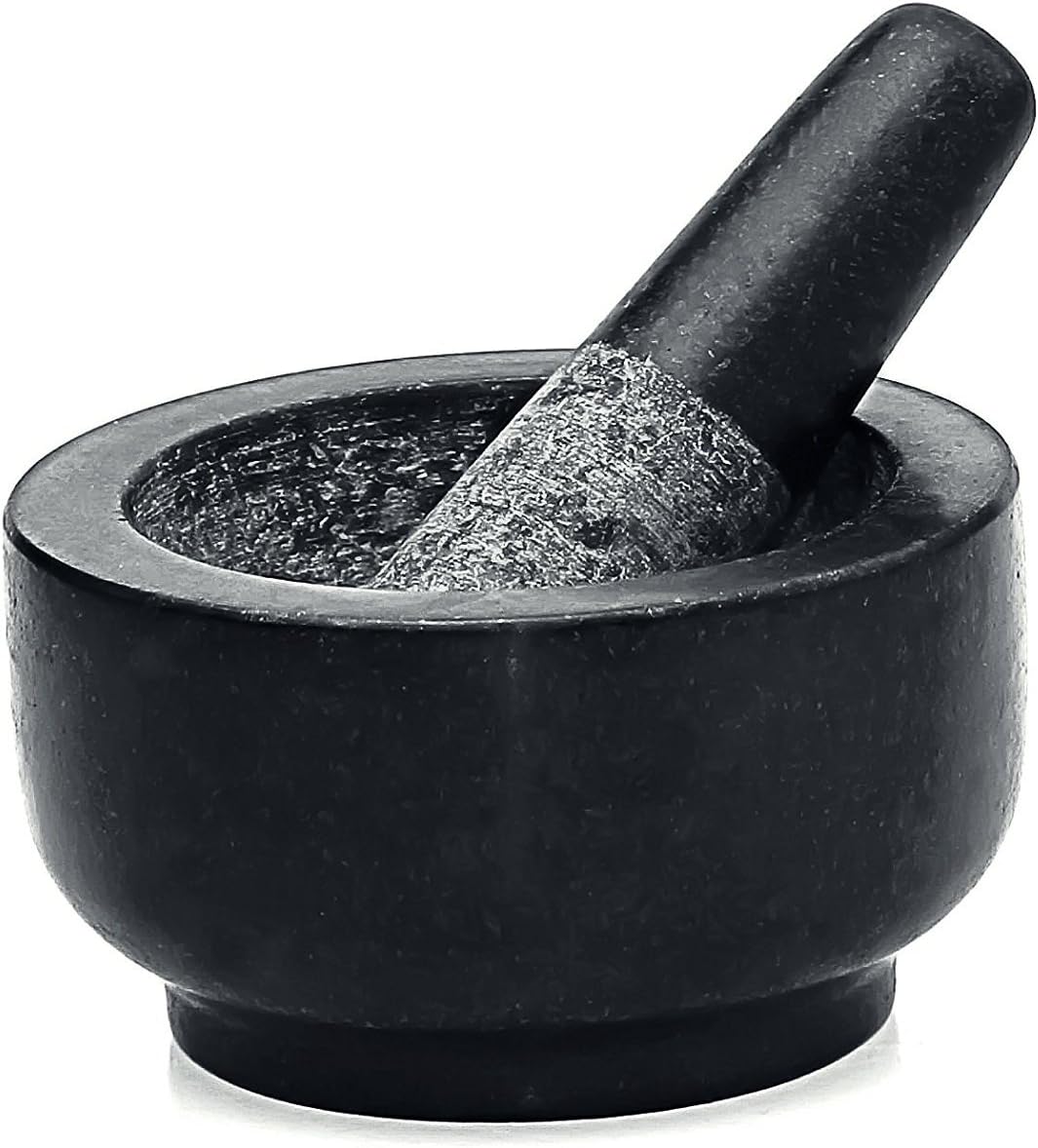 Single Quality Marble Mortar And Pestle 4.5" Inch Diameter Black Gift Ideal