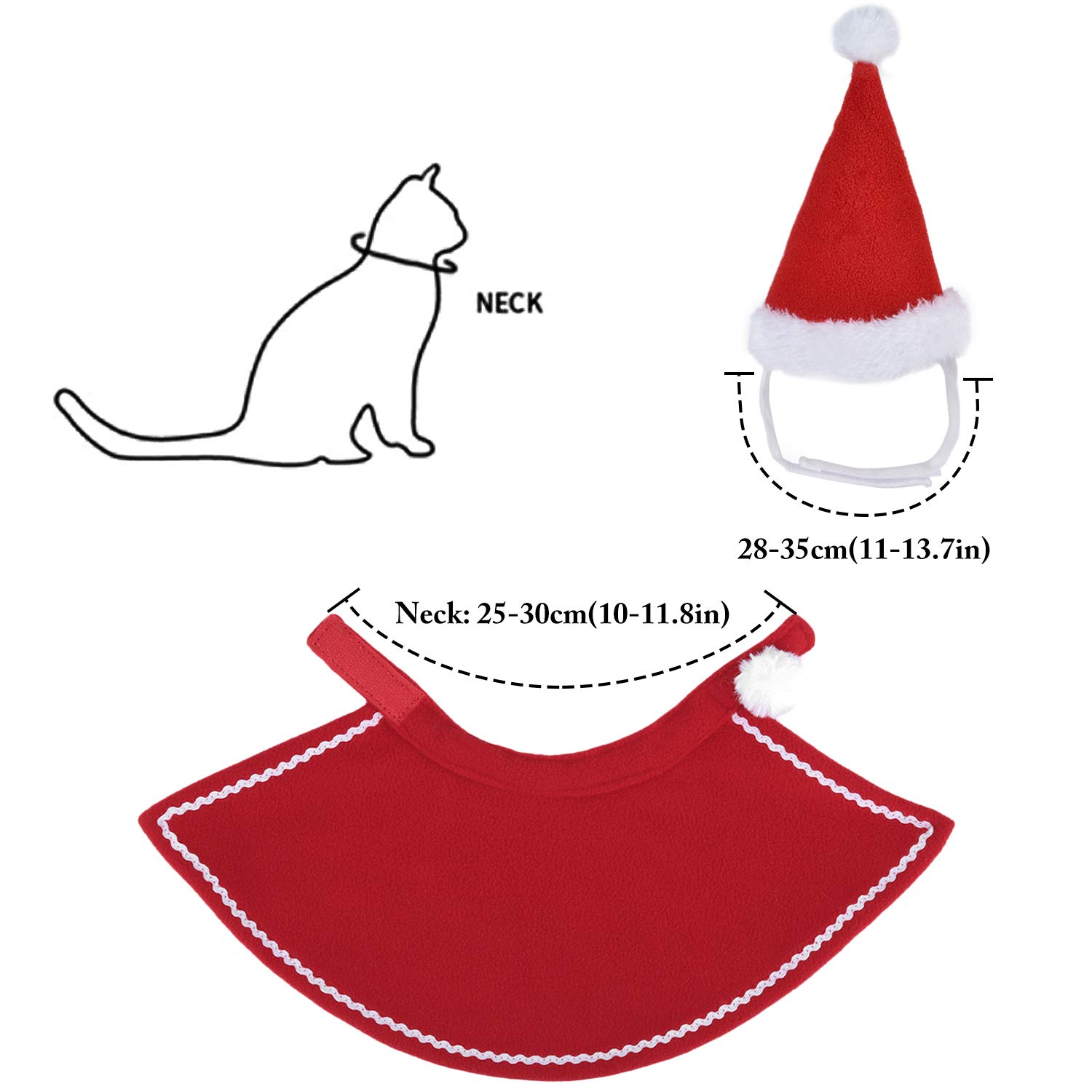 Legendog Cat Costume Pet Turkey Hat Thanksgiving Apparel Cats Small Dogs (Christmas Cloak and Christmas hat)