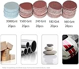 Saipor 100pcs Sanding Discs 1 Inch 25mm with 1/8 Inch Shank 5 Grits Kit view 5