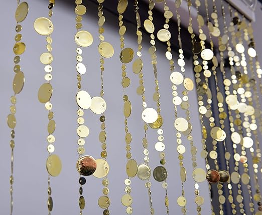 Amazon Com Flavorthings Gold Bubble Beaded Curtain 3 Wide X 6