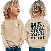 BOUTIKOME Toddler Boy Valentines Sweatshirts Mr. Steal Your Heart Shirts Baby Long Sleeve Pullover Spring Tops Clothes