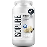 Isopure Zero Carb 100% Pure Whey Isolate Protein Powder, Gluten Free, with Vitamins, Creamy Vanilla, 25g Protein Per Serving, 3 Lbs, 44 Servings (Packaging May Vary)