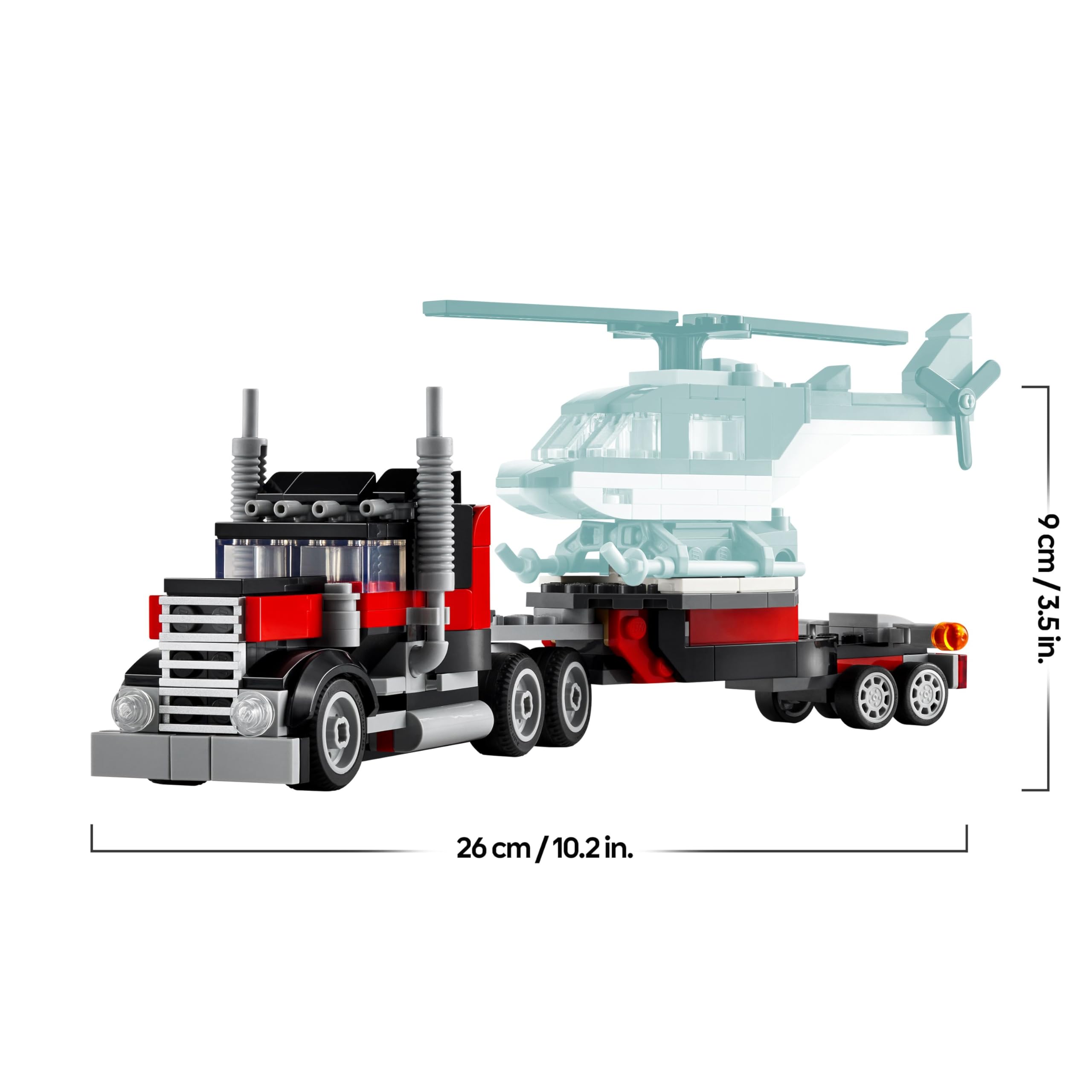 LEGO Creator 3in1 Flatbed Truck with Helicopter Toy to Propeller Plane and Fuel Lorry to Hot Rod and SUV Car Toys for 7 Plus Year Old Boys, Girls and Kids who Love Cool Vehicles, Gift Idea 31146 8
