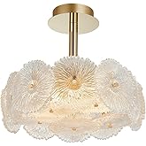Artcraft AC11965BR Bloom Semi Flush, 6-Light 240 Total Watts, Brass