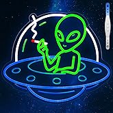 ADKALIV Alien Neon Signs for Wall Decor, UFO Neon LED Signs Light for Man Cave, USB Dimmable Alien LED Light for Bar Party Birthday Christmas Gift (UFO Alien)