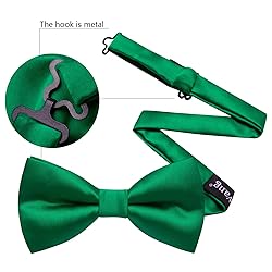 Barry.Wang Bright Green Bow Ties for Men Pre-tied