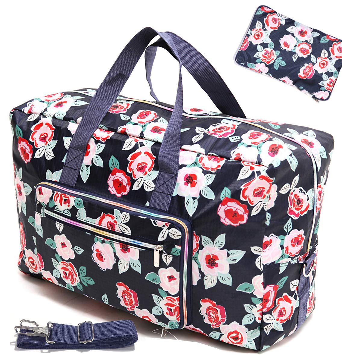 Large Foldable Travel Duffel Bag, Sports Tote Gym Bag For Women with Trolley Sleeve Weekender Overnight Carry On Checked Luggage Bag Hospital Bag Tote Shoulder Handbag Bag, OneSize, Travel Bag
