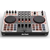 DJ Tech DJ Controller, USB MIDI 4-Deck Control with Integrated Soundcard, 4-Channel Mixer with EQ &amp; Filters, Illuminated Performance Pads, FX Controls, Deck Select Buttons, VirtualDJ LE Included