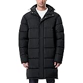 UIQUR Mens Long Winter Coats Lightweight Puffer Jacket Warm Insulated Waterproof Winter Jacket With Hooded