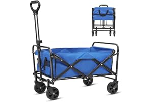 ZOMEYLPO Collapsible Wagon Cart Foldable,Wagon Carts with Wheels Folding,Utility Grocery Lounge Wagon for Sand Camping Sports Shopping Outdoor
