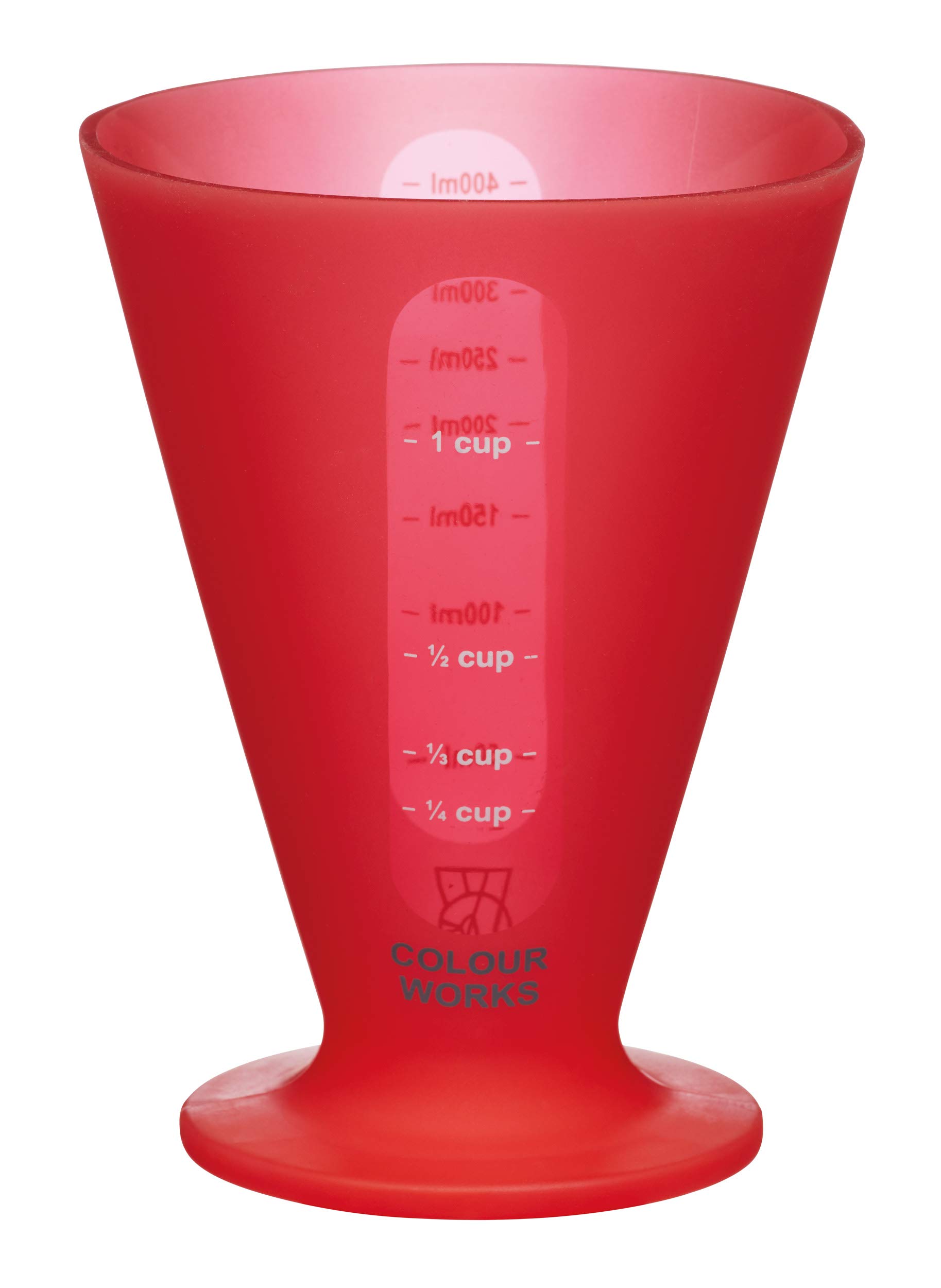 Colourworks Silicone Measuring Cup for Liquid and Dry Ingredients, Cherry, 400 ml/1 Cup