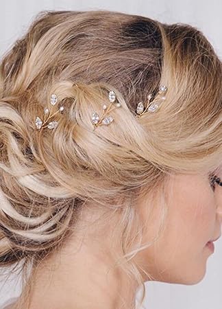 Simsly Wedding Hair Pins Crystal Bridal Headpiece Wedding Hair