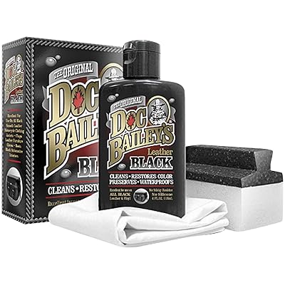Doc Bailey&rsquo;s Leather Detail Kit Black - Restore Your Black Leather &amp; Vinyl With This Leather Cleaning Product - Condition, Clean, Waterproof &amp; Re-Dye - Maintain &amp; Protect All of Your Leather