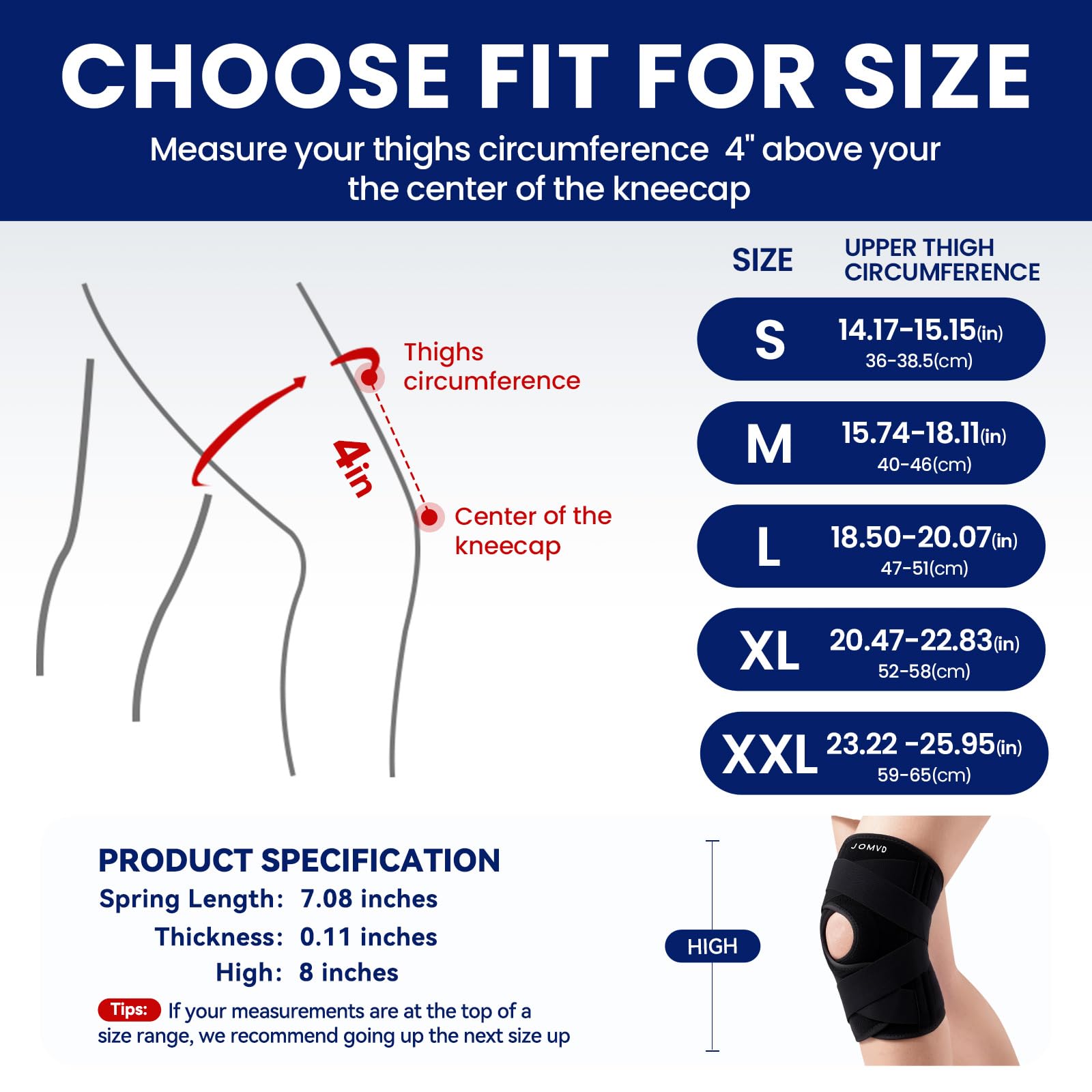 Knee Brace for Knee Pain, Meniscus Tear, Adjustable Knee Support with Side Spring Stabilizers for Meniscus Tear, Arthritis, Patella Stability, Knee Pain Relief, Women and Men, Medium