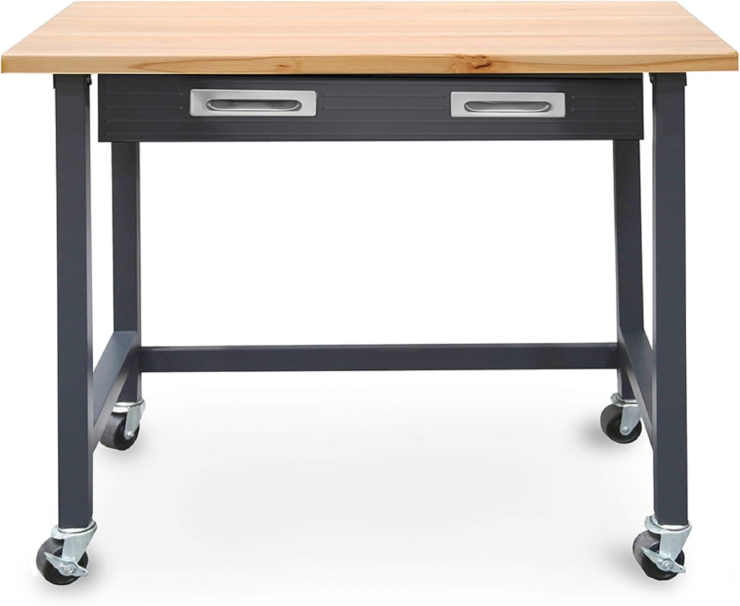 Seville Classics UltraGraphite Wood Top Workbench on Wheels with Sliding Organizer Drawer Table, 48", Satin Graphite: Kitchen & Dining