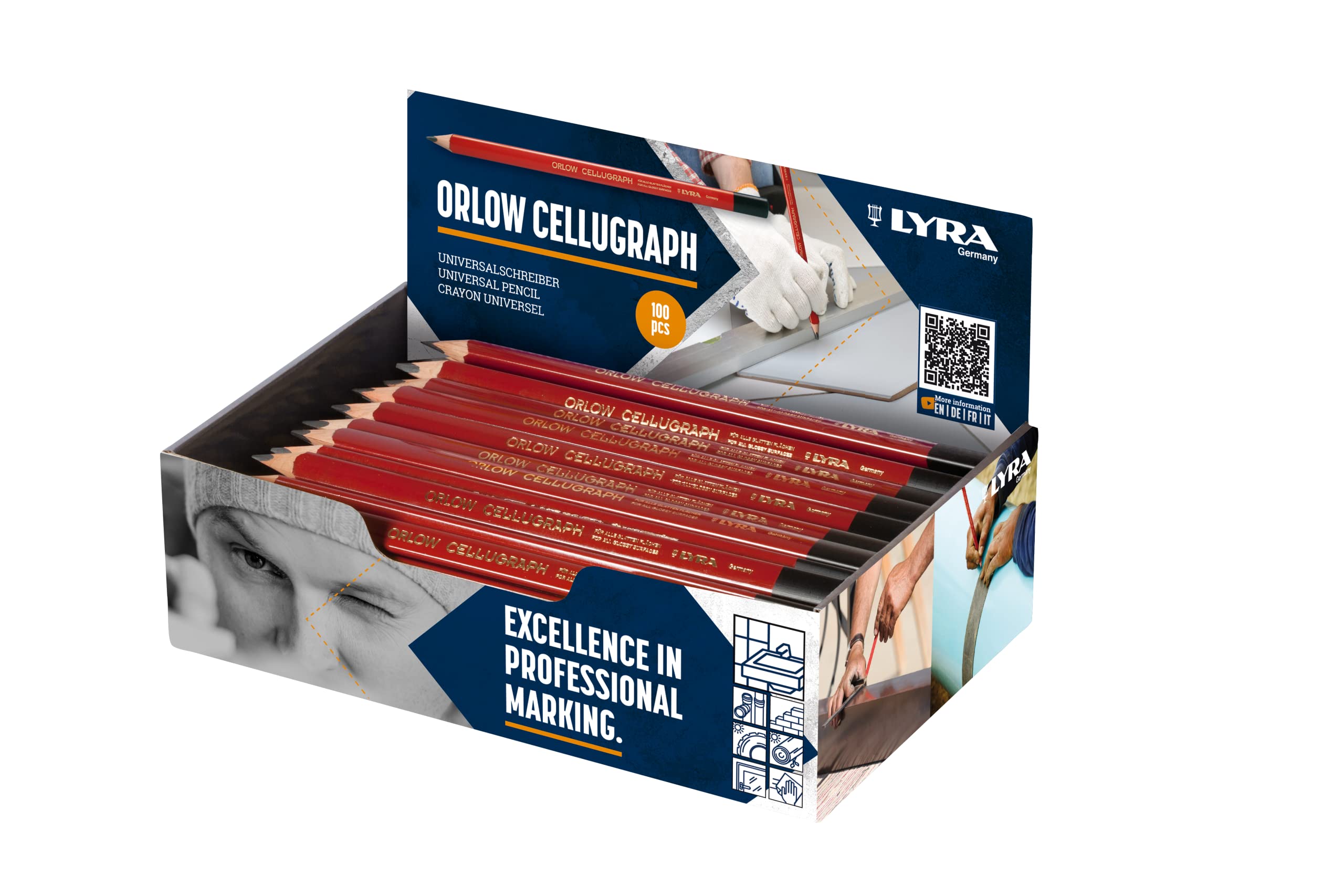 Lyra Cellugraph pencil, for smooth surfaces, glass pen for ceramic, tiles, plastic - 1940104, 1 piece