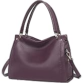 KOGTLA Women's Genuine Leather Purses with Detachable Satchel Strap, Ladies Tote Bag Handbags Top-Handle Shoulder Hobo Bags