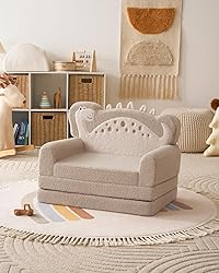 Blissful Diary Foldable Toddler Couch, 2-in-1 Comfy
