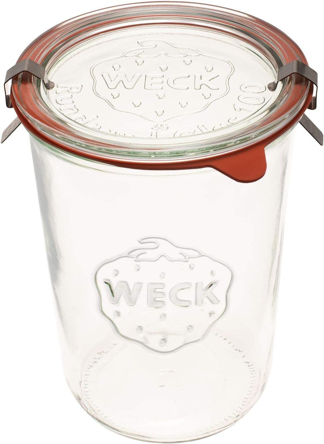 Weck Canning Jars 743 - Weck Mold Jar made of Transparent Glass - Eco-Friendly Canning Jar - Food Storage Container with Lid Airtight - 3/4 Liter Tall Jar - 1 Jar with Glass Lid and Rubber Gasket
