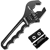BRIFITOR AN Fittings Wrench 3AN-16AN Hose Fittings Adjustable Wrench For An Hose End Fittings Adapter Lightweight Aluminum Black (With 4" Vise Jaws Pads)