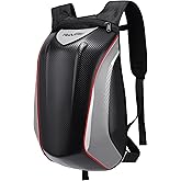 RKV86 Motorcycle Backpack for Men Waterproof Helmet Backpack Hardshell 35L Expandable Large Capacity with Rain Cover for Riding (Gray)