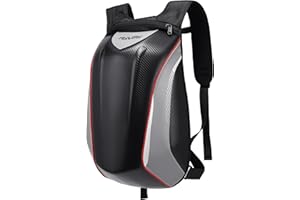 RKV86 Motorcycle Backpack for Men Waterproof Helmet Backpack Hardshell 35L Expandable Large Capacity with Rain Cover for Riding (Gray)
