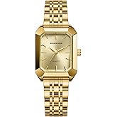 GOLDEN HOUR Women's Rectangular Quartz Watch, Gold Tone Stainless Steel Band