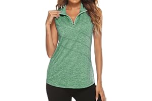 Tanst Sky Women's Zip Up Tank Top Quick Dry Workout Tops Sleeveless Golf Running Yoga Shirt